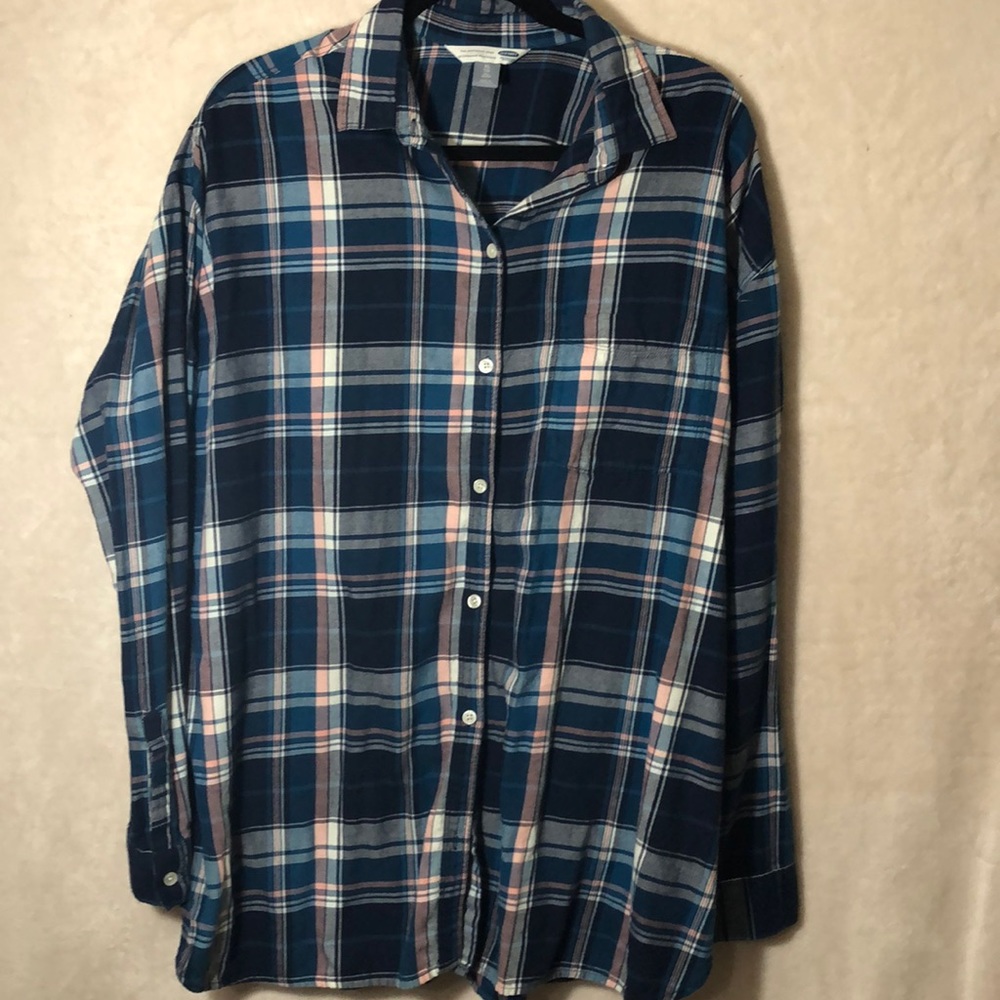 Old navy the boyfriend shirt flannel NWOT size XL